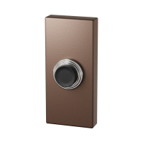 Bronze deurbel rechthoekig zwarte button