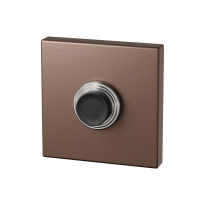 Bronze deurbel vierkant zwarte button