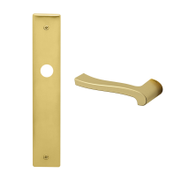 1070L Ola deurkruk op schild blind linkswijzend, satinmessing