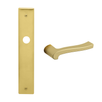 1070R Ola deurkruk op schild PC72 rechtswijzend, satinmessing