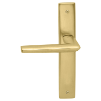 1080L Isi deurkruk op schild BB72 linkswijzend, satinmessing