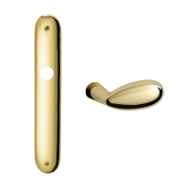 1090 Led deurkruk op schild PC72, messing gepolijst