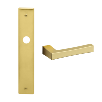 1160R Telis deurkruk op schild PC92 rechtswijzend, satinmessing