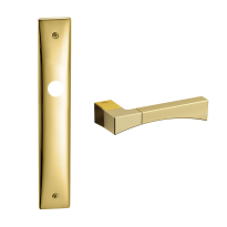 1170 Life deurkruk op langschild, messing gepolijst/satinmessing