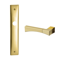 1170L Life deurkruk op langschild BB72 linkswijzend, messing gepolijst/satinmessing