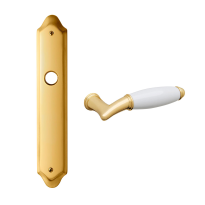 1200 Melody deurkruk op langschild WC57/5, 24k Goud