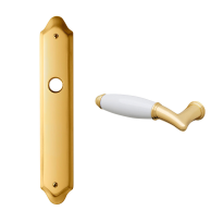 1200L Melody deurkruk op langschild blind linkswijzend, 24k Goud