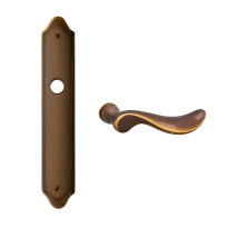 1210 Norma deurkruk op langschild WC55/8, brons