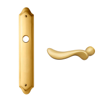 1210L Norma deurkruk op langschild PC55 linkswijzend, satinmessing