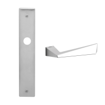 1250 Piramid deurkruk op schild WC63/8, satinchrome