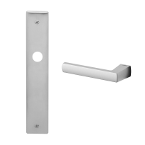 1290L Fan deurkruk op schild BB56 linkswijzend, satinchrome