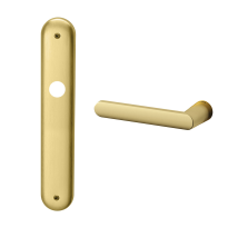 1300L Zante deurkruk op schild PC55 linkswijzend, satinmessing