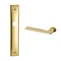 1460L Kiri deurkruk op schild PC85 linkswijzend, messing gepolijst
