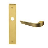 1500L Nuria deurkruk op schild BB72 linkswijzend, satinmessing