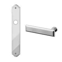 1740L Kuki deurkruk op langschild linkswijzend blind, chrome/satinchrome