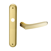 1880 Frame deurkruk op langschild blind, satinmessing/messing gepolijst