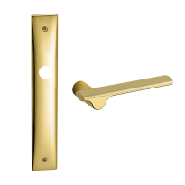 3190 Ara deurkruk op langschild, satinmessing/messing gepolijst