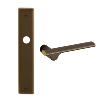 3190R Ara deurkruk op langschild PC55 rechtswijzend, matbrons