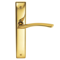 350 Zoom deurkruk op langschild PC72, messing gepolijst