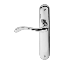 450L Ande deurkruk op langschild blind linkswijzend, chroom