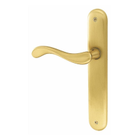 450L Ande deurkruk op langschild PC55 linkswijzend, satinmessing
