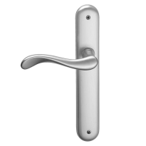 450L Ande deurkruk op langschild PC72 linkswijzend, satinchrome