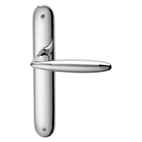 460 Totem deurkruk op langschild, chrome/satinchrome