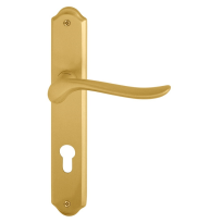 690 Rondo deurkruk op langschild, satinmessing