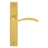 710 Zen deurkruk op langschild blind, satinmessing/messing gepolijst