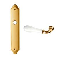8010L Naxos deurkruk op langschild PC92 linkswijzend, 24k Goud
