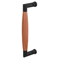 Deurgreep haaks ton model Ika zwart met kersen 207x60 mm
