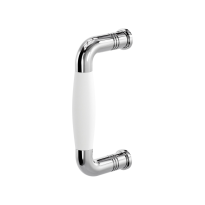 Deurgreep jaren 30 Ika RVS gepolijst met wit 130x60mm