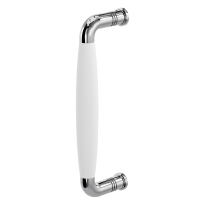Deurgreep jaren 30 Ika RVS gepolijst met wit 207x63mm