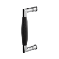 Deurgreep ton model Ika RVS gepolijst met ebbenhout 157x62mm