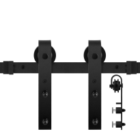 GPF0500.61G schuifdeursysteem Lanka zwart 200 cm, voor glazen schuifdeuren