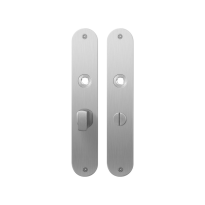 GPF1100.21 plaatschild afgerond WC55/8 grote knop RVS geborsteld