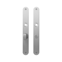 GPF1100.23 plaatschild afgerond WC57/5 grote knop RVS geborsteld