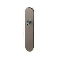 GPF1120.A3.432 langschild afgerond PC55 Mocca blend met vastgelaste knopvastzetter