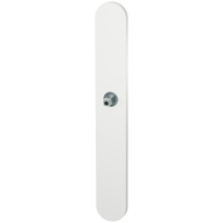 GPF1170.62.411 langschild XL afgerond BB72 wit met vastgelaste knopvastzetter