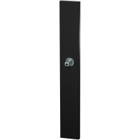 GPF1175.61 langschild XL rechthoekig zwart met vastgelaste knopvastzetter
