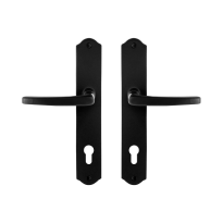 GPF6230.60 smeedijzer zwarte deurkruk Eno op schild PC85, 238x41x4mm