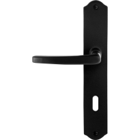 GPF6230.60L/R smeedijzer zwarte deurkruk Eno op schild BB72 238x41x4mm, links-/rechtswijzend