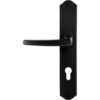 GPF6230.60L/R smeedijzer zwarte deurkruk Eno op schild PC72 238x41x4mm, links-/rechtswijzend