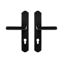 GPF6235.60 smeedijzer zwarte deurkruk Ilo op schild PC72, 238x41x4mm