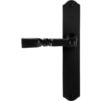 GPF6245.60L/R smeedijzer zwarte deurkruk Nokka op schild 238x41x4mm, links-/rechtswijzend
