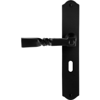 GPF6245.60L/R smeedijzer zwarte deurkruk Nokka op schild BB56 238x41x4mm, links-/rechtswijzend