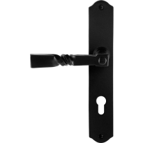 GPF6245.60L/R smeedijzer zwarte deurkruk Nokka op schild PC72 238x41x4mm, links-/rechtswijzend
