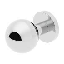 GPF9954.49-00 RVS gepolijst kogelknop S2 50mm met knopvastzetter met ronde rozet