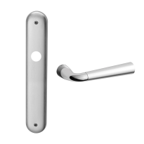 S100R Start deurkruk op langschild BB72 rechtswijzend, chrome/satinchrome