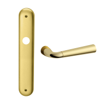 S90 Special deurkruk op langschild WC72/8, messing gepolijst/satinmessing